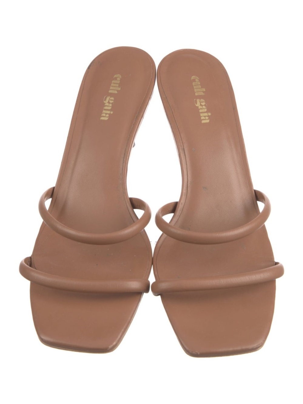 Cult Gaia nude Minimalist Strappy Kitten Heel Sandal Sz 7.5 - Picture 2 of 5